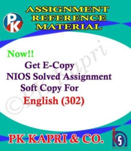 NIOS English 302 Solved Assignment English Medium