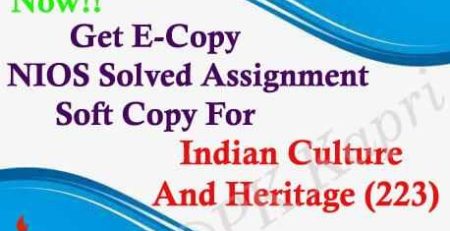 NIOS Indian Culture And Heritage 223 Solved Assignment