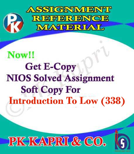 NIOS Introduction to law 338 Solved Assignment-12th