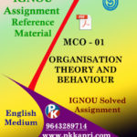 IGNOU MCO 1 ORGANIZATION THEORY AND BEHAVIOUR SOLVED ASSIGNMENT IN ENGLISH MEDIUM