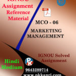 IGNOU MCO 6 MARKETING MANAGEMENT SOLVED ASSIGNMENT IN HINDI MEDIUM