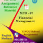 IGNOU MCO 7 FINANCIAL MANAGEMENT SOLVED ASSIGNMENT IN ENGLISH MEDIUM