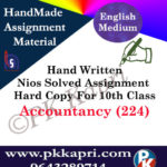 Accountancy 224 nios handwritten solved assignment english medium