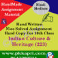 Indian Culture & Heritage 223 NIOS Handwritten Solved Assignment Hindi Medium