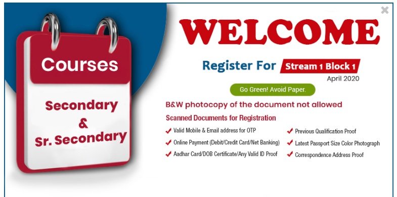 Nios Online Admission