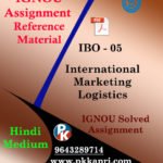 IGNOU MCOM IBO 5 INTERNATIONAL MARKETING LOGISTICS-HINDI MEDIUM SOLVED ASSIGNMENT