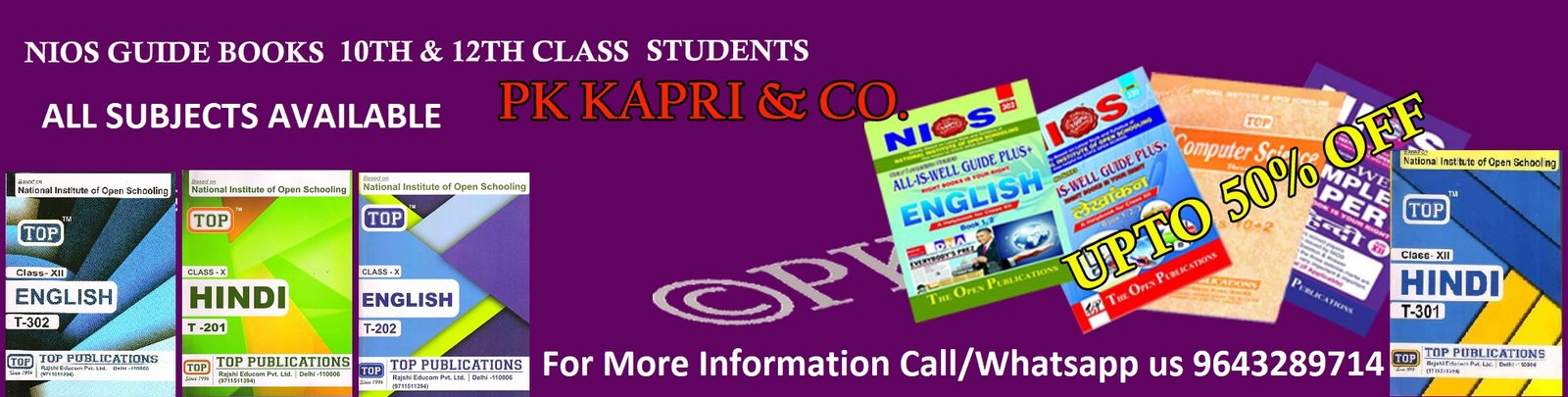 Nios Guide Books 10th & 12th All Subjects