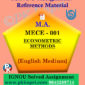 Ignou Solved Assignment- MA |MECE-001: ECONOMETRIC METHODS in English Medium
