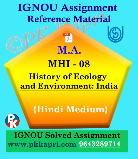 MA IGNOU Solved Assignment | MHI-08: History of Ecology and Environment: India Hindi Medium