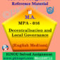 Ignou MPA-016 Decentralization And Local Governance Solved Assignment In English