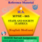 MPSE-005 State And Society In Africa Solved Assignment Ignou In English Medium