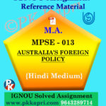MPSE-013 Australia's Foreign Policy In Hindi Solved Assignment Ignou