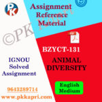 BZYCT-131 ANIMAL DIVERSITY Ignou Solved Assignment in English