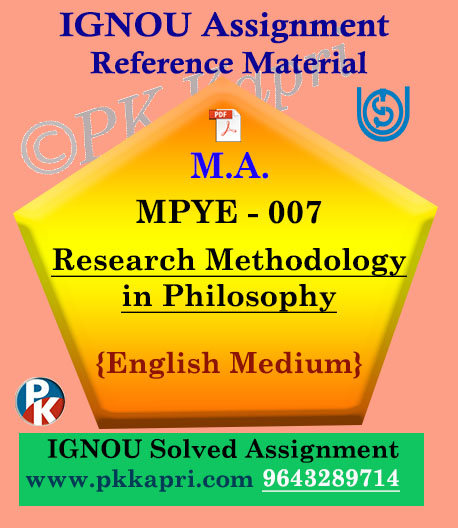 IGNOU MPYE-007 Research Methodology Solved Assignment In English
