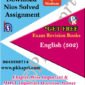 302 English NIOS TMA Solved Assignment English Medium in Pdf