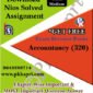 320 Accountancy NIOS TMA Solved Assignment 12th Hindi Medium in Pdf