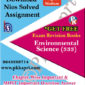 333 Environmental Science NIOS TMA Solved Assignment 12th English Medium in Pdf