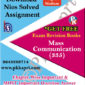 335 Mass Communication NIOS TMA Solved Assignment 12th English Medium in Pdf