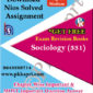 331 Sociology NIOS TMA Solved Assignment 12th English Medium in Pdf