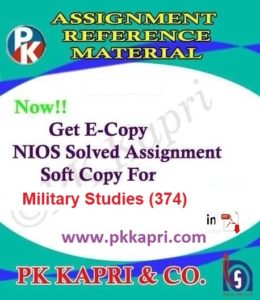 Military Studies (374) Nios Solved Assignment (English Medium) Pdf