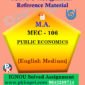 Ignou Solved Assignment- MA |MEC-106 : PUBLIC ECONOMICS English Medium