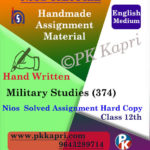 Nios Handwritten Solved Assignment Military Studies 374 Hindi Medium