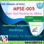 Ignou MPSE-005 State And Society in Africa Handwritten Solved Assignment