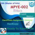 Ignou MPYE-002 Ethics Handwritten Solved Assignment