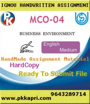 Ignou MCO-04 Business Environment Handwritten Solved Assignment