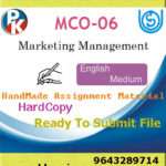 Ignou MCO-07 Marketing Management Handwritten Solved Assignment