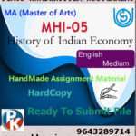 Ignou MHI-05 History of Indian Economy Handwritten Solved Assignment