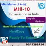 Ignou MHI-10 Urbanisation in India Handwritten Solved Assignment