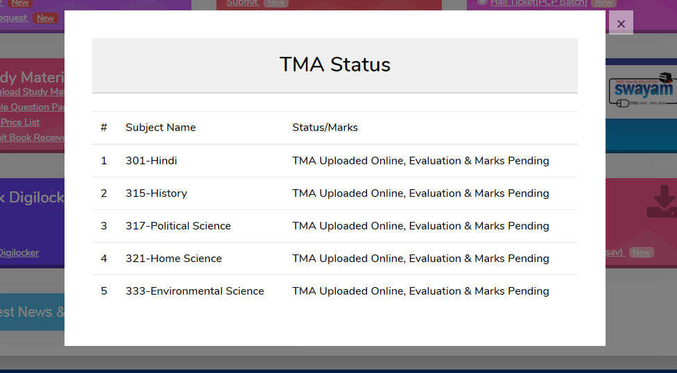 How To Check Nios TMAs Upload Marks done-tma-file