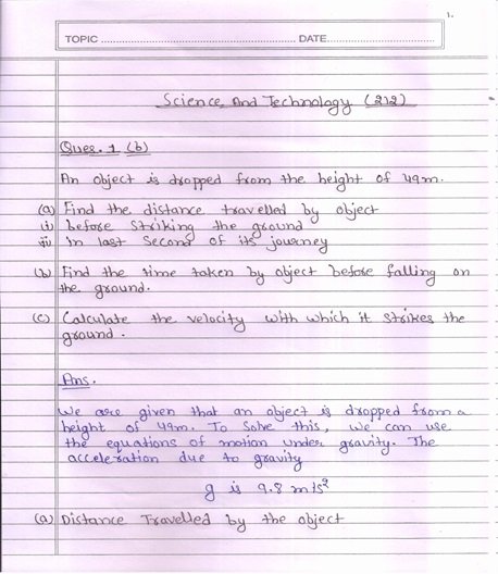 Nios Science And Technology Solved Handwritten Assignment Scanned Pdf English Medium NIOS TMA 2025