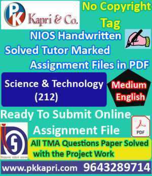 Nios Science And Technology Solved Handwritten Assignment Scanned Pdf English Medium
