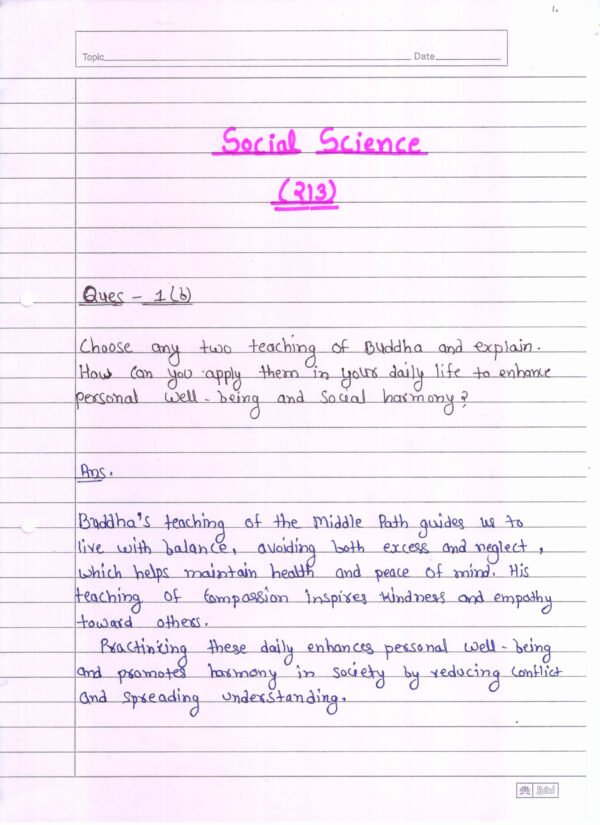 Nios Social Science 213 Solved Handwritten Assignment Scanned Pdf English Medium (NIOS TMA 2025-26)