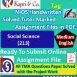 Nios Social Science 213 Solved Handwritten Assignment Scanned Pdf English Medium