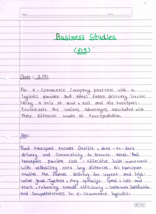 Nios Business Study 215 Solved Handwritten Assignment Scanned Pdf English Medium (NIOS TMA 2025-26)