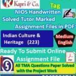 Nios Indian Culture & Heritage 223 Solved Handwritten Assignment Scanned Pdf English Medium