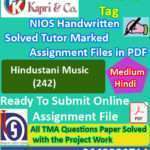 Nios Hindustani Music 242 Solved Handwritten Assignment Scanned Pdf Hindi Medium
