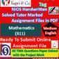 Nios Mathematics 311 Solved Handwritten Assignment Scanned Pdf English Medium