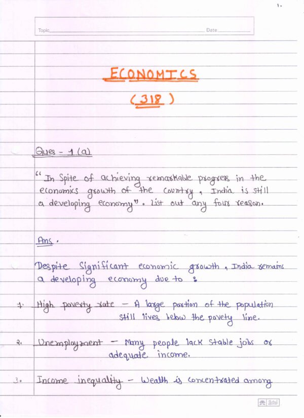 Nios Economics 318 Solved Handwritten Assignment Scanned Pdf English Medium (NIOS TMA 2026)