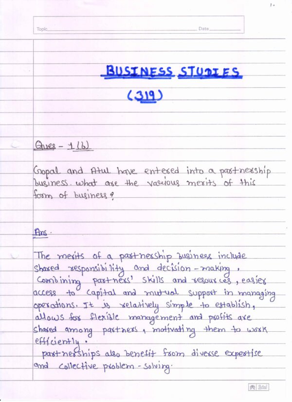Nios Business Study 319 Solved Handwritten Assignment Scanned Pdf English Medium (NIOS TMA 2026)