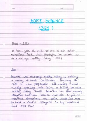 Nios Home Science 321 Solved Handwritten Assignment Scanned Pdf English Medium (NIOS TMA 2026)