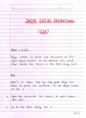 Nios Data Entry Operations 336 Solved Handwritten Assignment Scanned Pdf English Medium (NIOS TMA 2026)