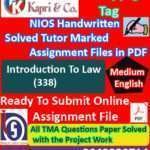 Nios Introduction To Law 338 Solved Handwritten Assignment Scanned Pdf English Medium