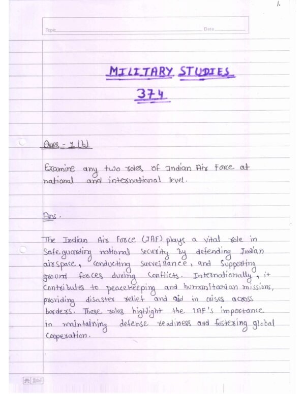 Nios Military Studies 374 Solved Handwritten Assignment Scanned Pdf English Medium (NIOS TMA 2026)