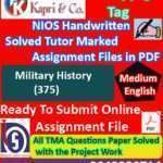 Nios Military History 375 Solved Handwritten Assignment Scanned Pdf English Medium