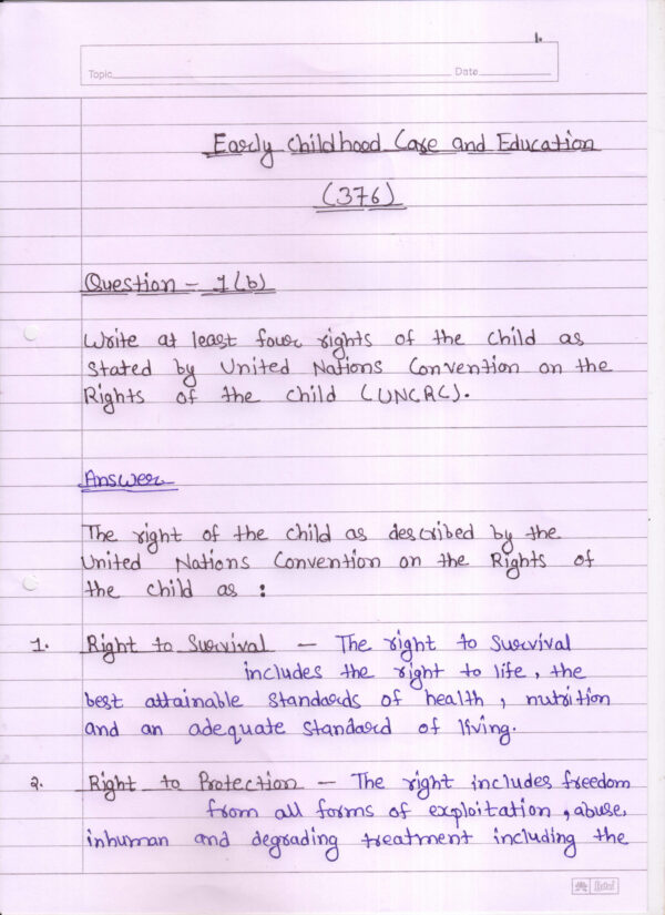 Nios Early Childhood Care And Education 376 Solved Handwritten Assignment Scanned Pdf English Medium NIOS TMA 2024