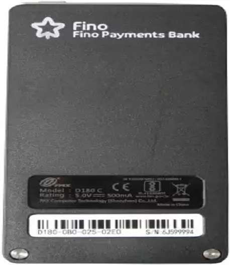 Fino PAX D180 Pin Pad mPOS (Micro ATM) Machine Back Side